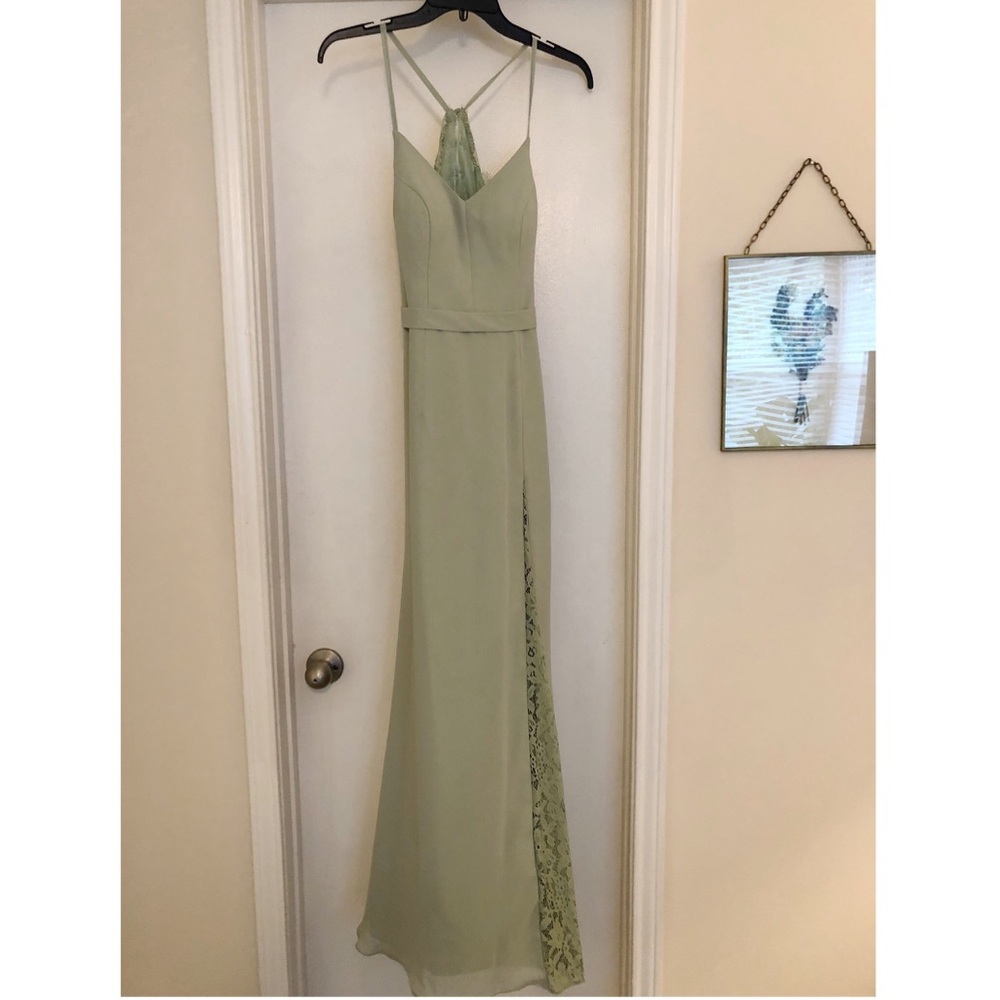 Azazie Caroline Dusty Sage Bridesmaid Dress